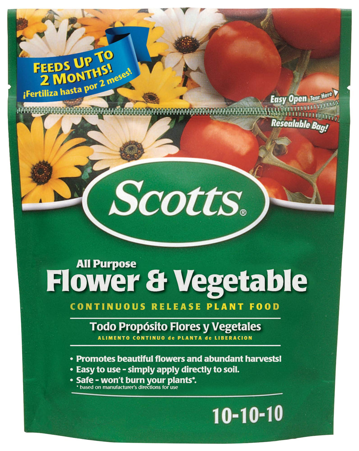 Scotts All Purpose Flower & Vegetable 3lb package providing steady garden feeding.
