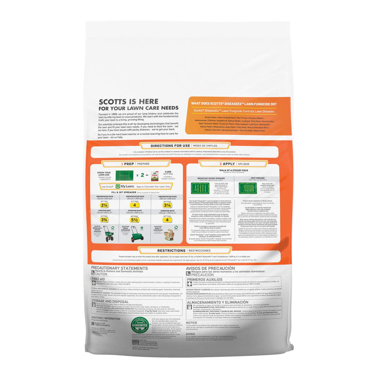 Scotts DiseaseEx 10 lb bag offers broad coverage up to 5,000 sq ft