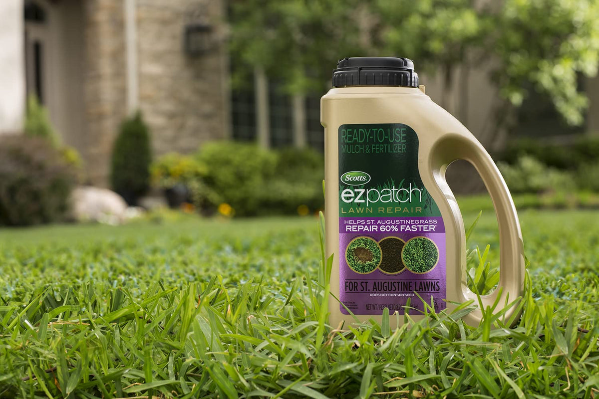 EZ Patch mulch and fertilizer blend ready to use for lawn repair.