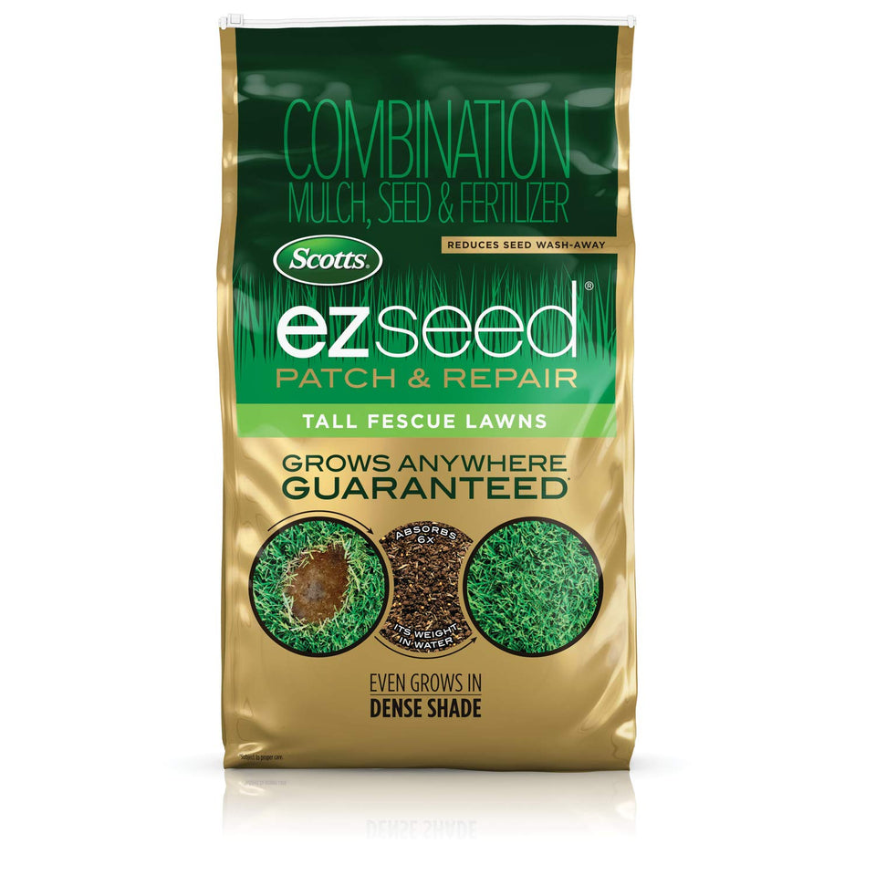 Scotts EZ Seed Patch & Repair bare spot application promotes even lawn repair.