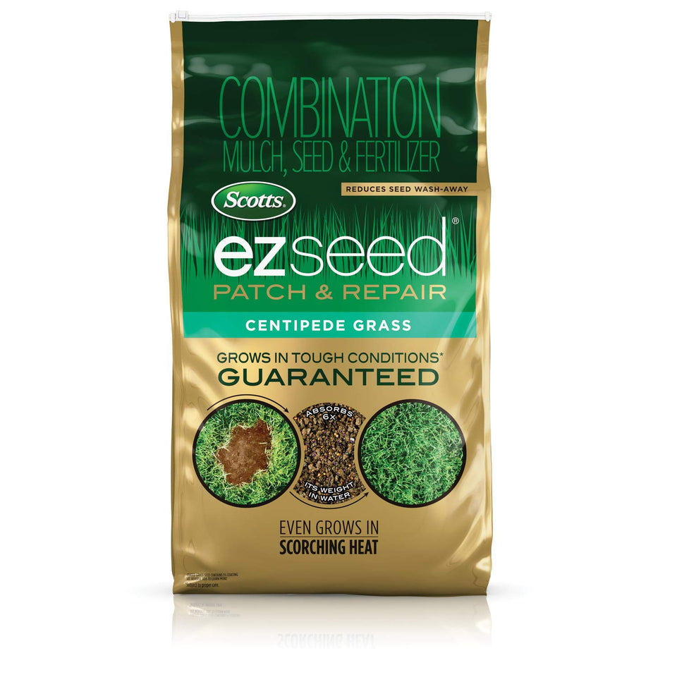 Scotts EZ Seed Patch & Repair patch application for bare spots in lawn.