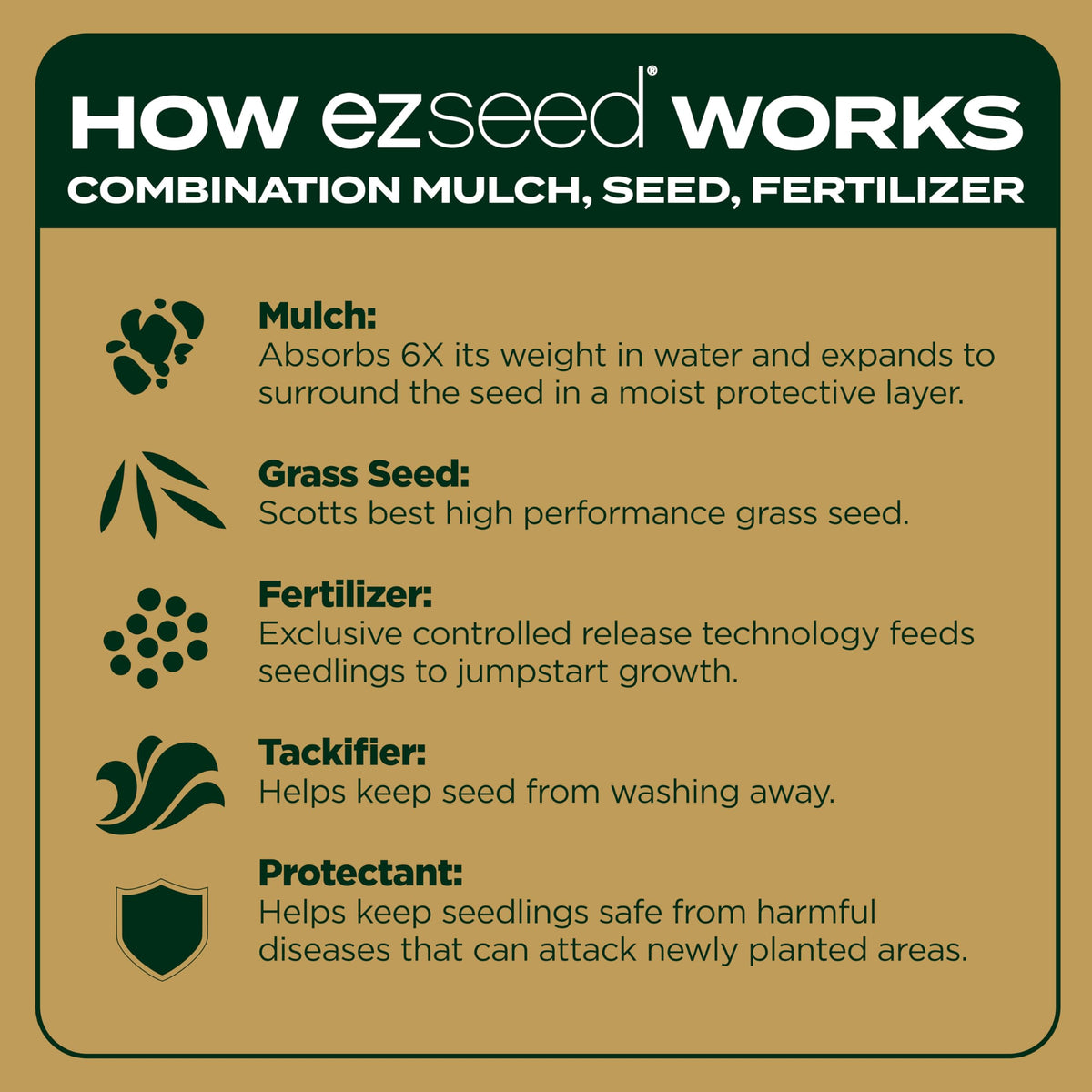 Scotts EZ Seed being evenly applied to a prepared patch in a lawn.