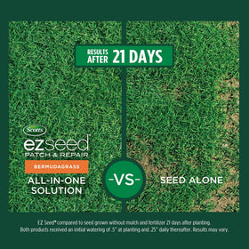 Scotts EZ Seed tackifier on slope helps prevent seed wash away.