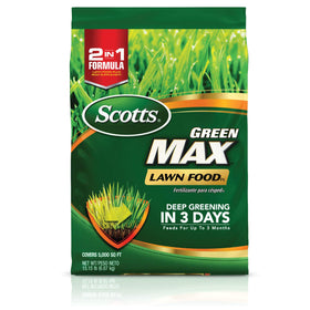 Scotts Green Max Lawn FoodFL bottle pouring to start iron-rich greening
