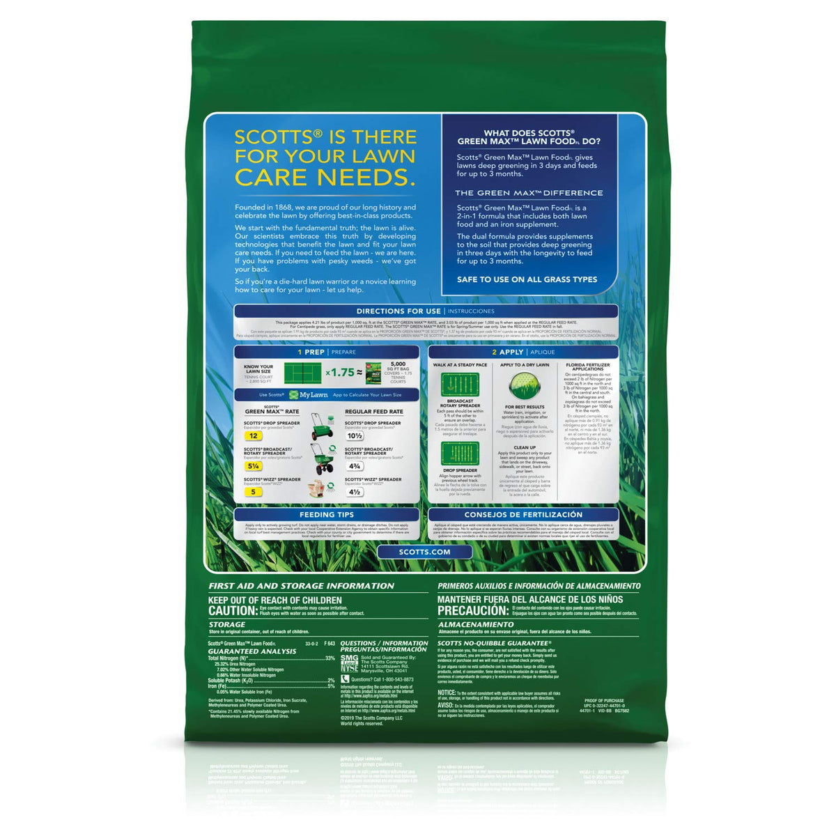 Scotts Green Max Lawn FoodFL applying on lawn for even color