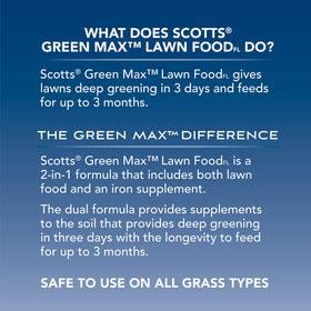 Scotts Green Max Lawn FoodFL water-in activation after application