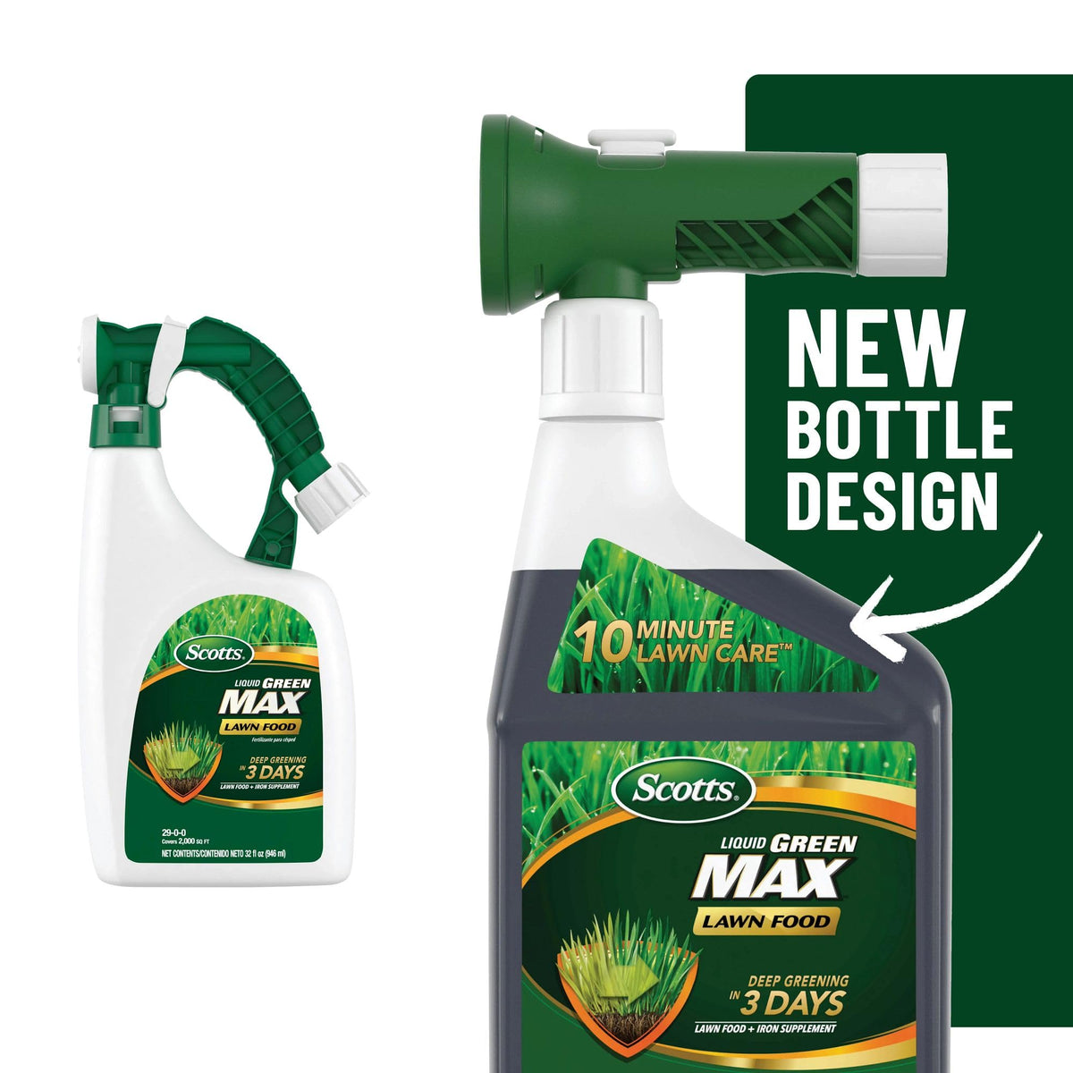 Scotts Liquid Green Max applicator attached for hose-end application.