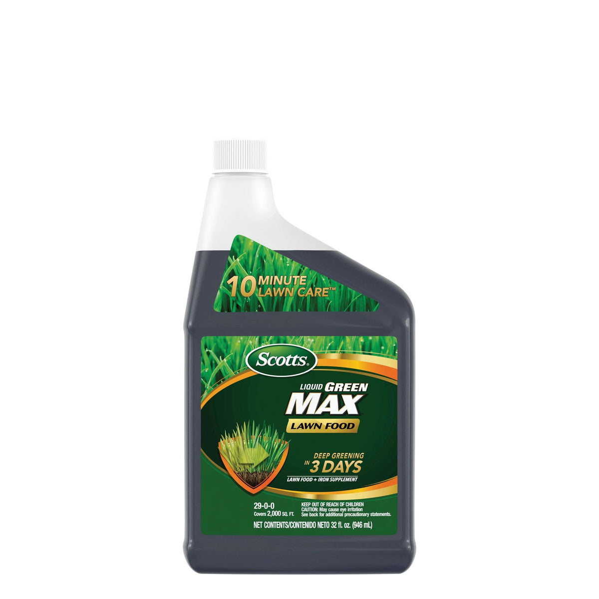 Scotts Liquid Green Max bottle refill for easy lawn feeding.