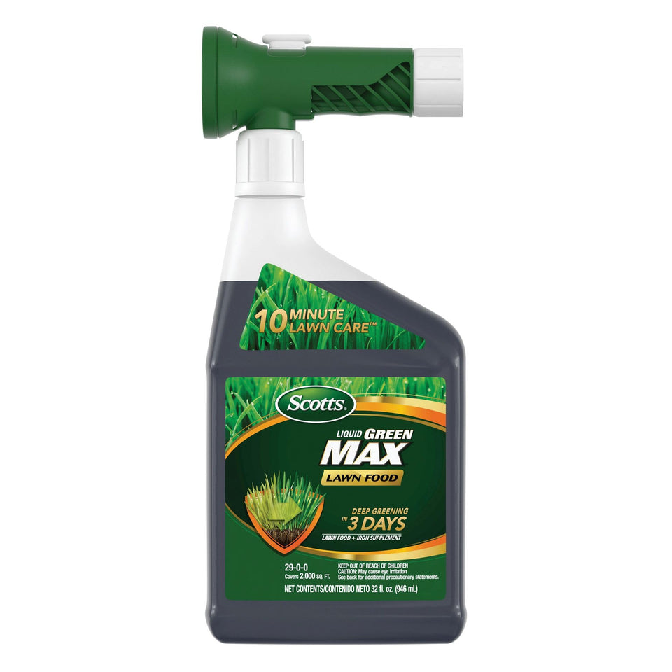 Scotts Liquid Green Max bottle ready for quick greening and feeding.