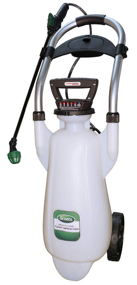 Scotts lithium-ion powered cart sprayer 3 gal white with portable design for easy spraying