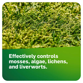 Bottle label highlights moss, algae, and lichen control features