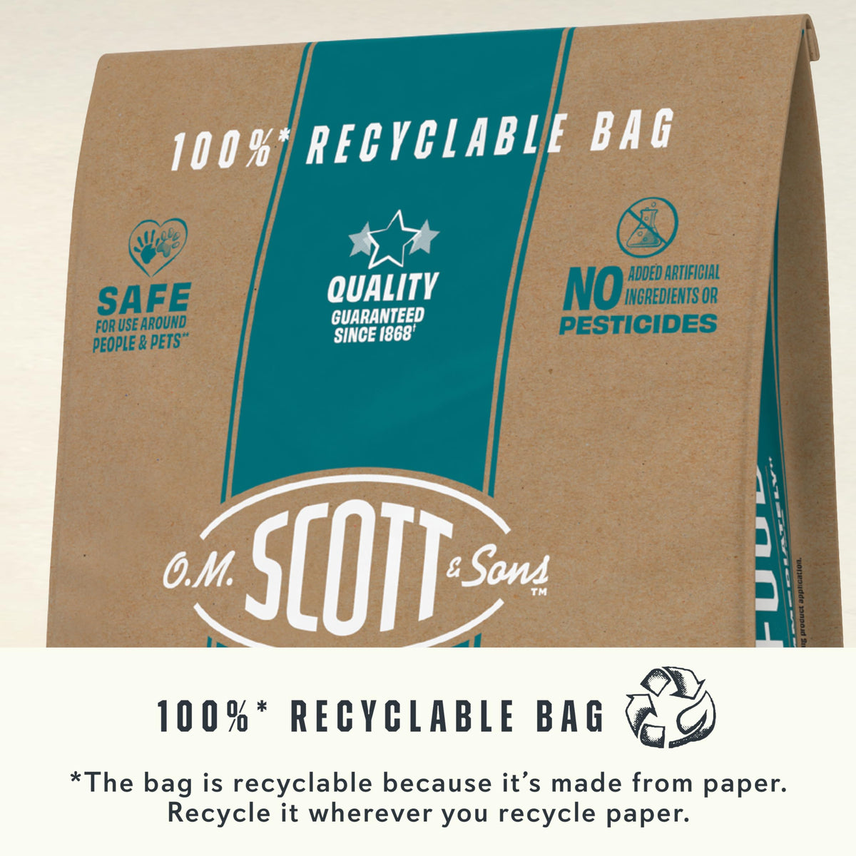 Scotts Natural Grass Food bag label with simple directions.