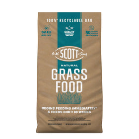 Scotts Natural Grass Food bag ready for safe, eco-friendly lawn care.