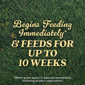 Lush green lawn using Scotts Natural Grass Food for healthier turf.
