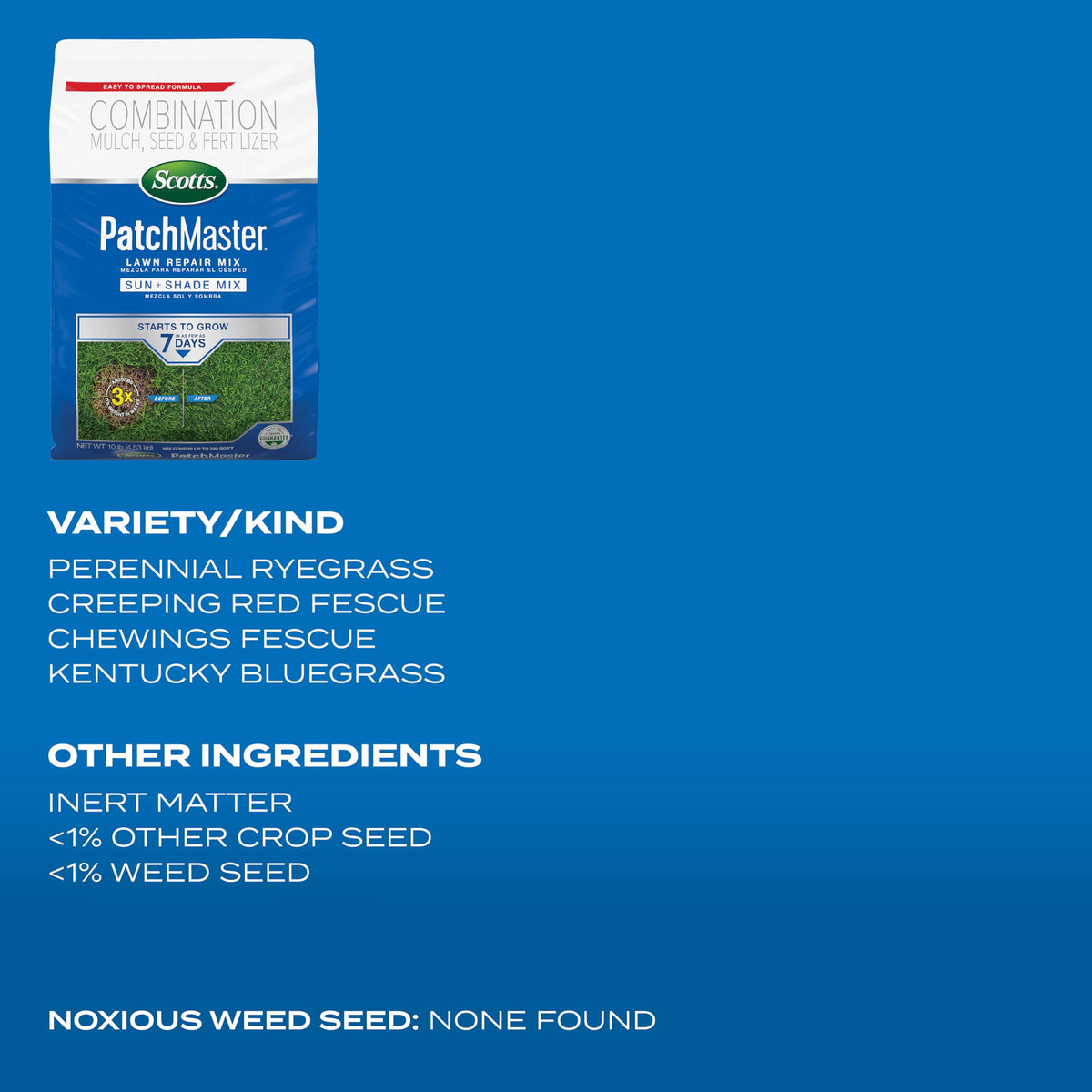 Scotts PatchMaster feeds for up to six weeks to strengthen patches.