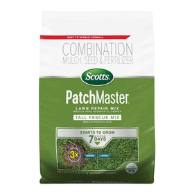 Scotts PatchMaster tall fescue seed blend for seamless lawn patching and blending with existing turf