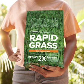 Scotts Turf Builder Rapid Grass seed mix for faster lawn growth.