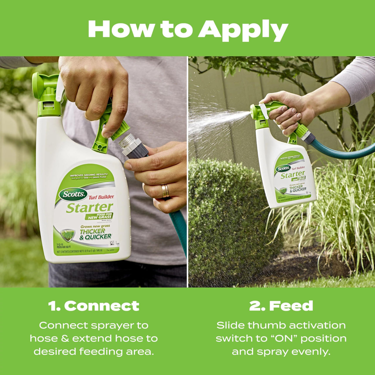Scotts seed and feed bundle in use shows combined seeding and weed prevention.