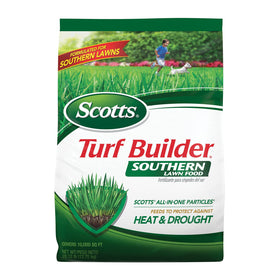 Scotts Southern Turf Builder lawn food bag with evenly granulated formula for even feeding