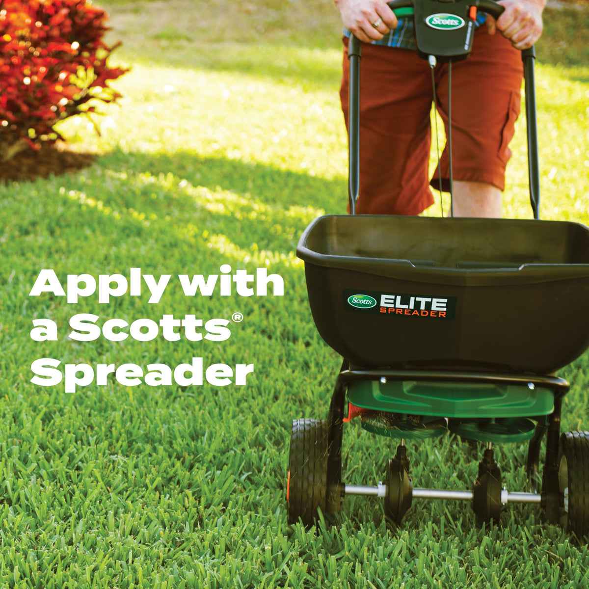 Scotts drop spreader setting 7 1/4 allows precise application on lawns.