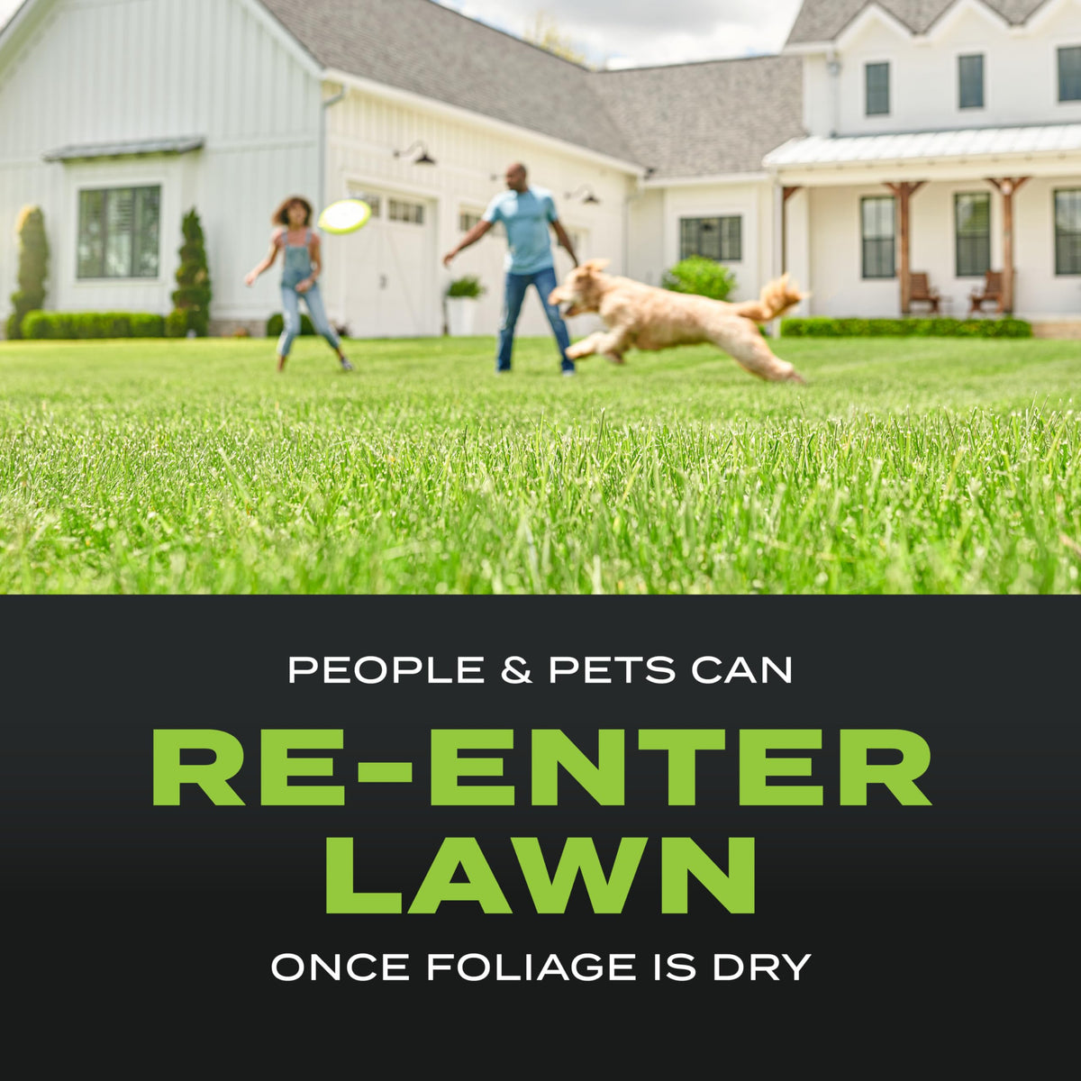 Application on a moist, freshly mowed lawn in early spring with Scotts product