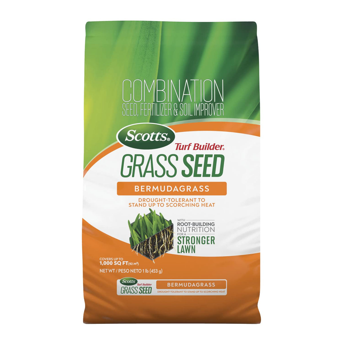 Scotts Turf Builder Bermudagrass seed 1lb for establishing a new sun-loving lawn
