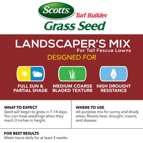 Scotts Turf Builder coated seed with moisture absorption for germination.