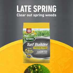 Early-spring application scene with Halts Crabgrass Preventer