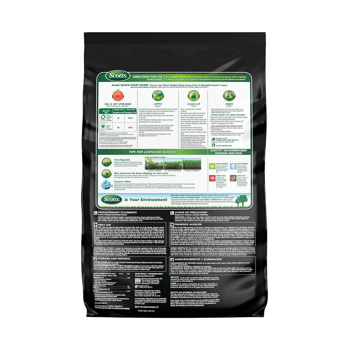 Scotts Turf Builder grass blades after treatment look thicker and more even.