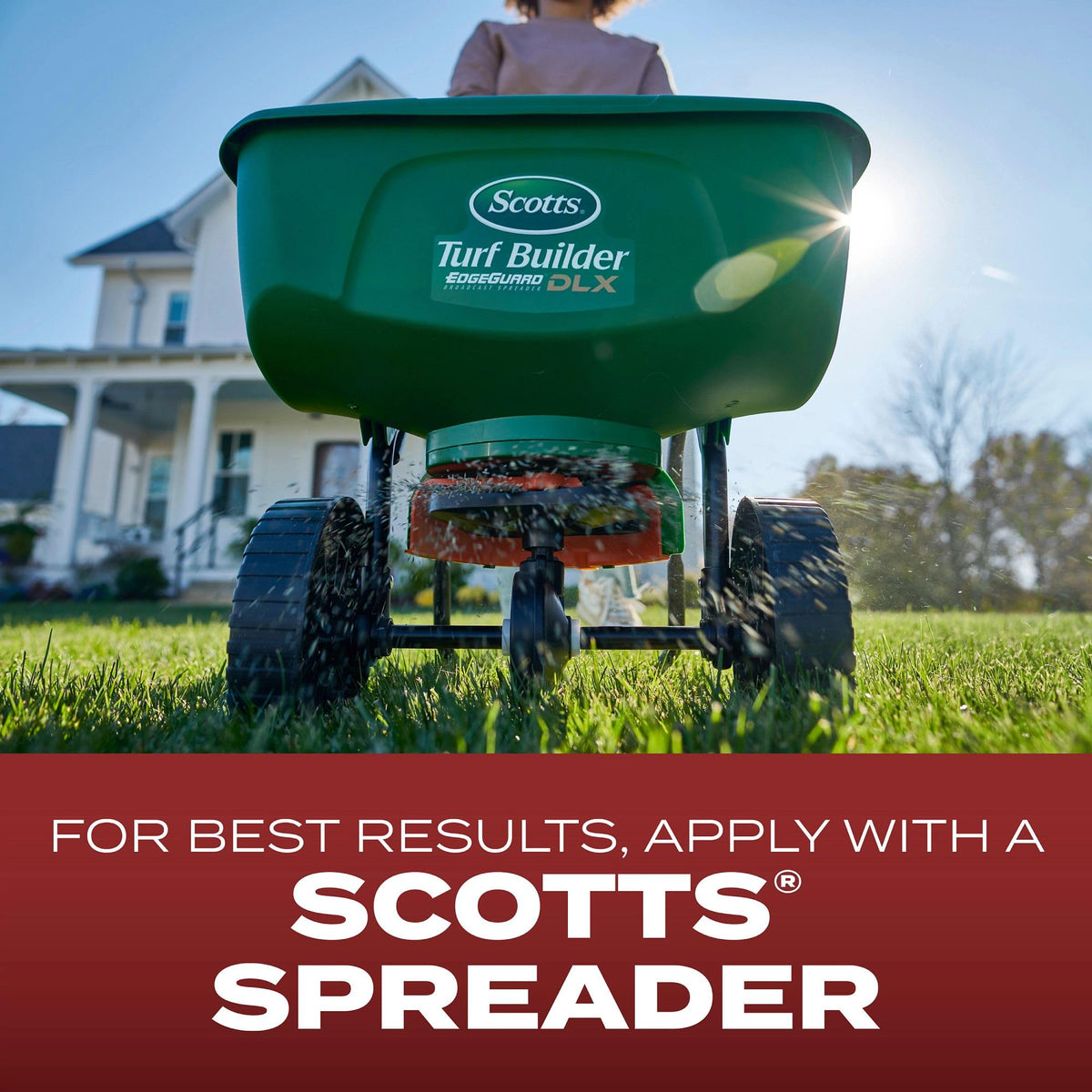 Seed coating absorbing moisture during initial watering with Scotts Turf Builder Landscaper's Mix.