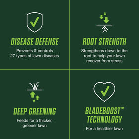 Scotts Turf Builder Healthy Plus spray application; rapid protection for lawns.
