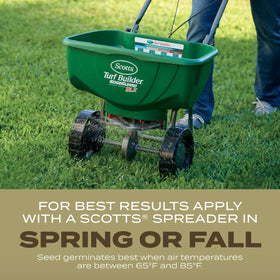 Lush green lawn aided by fertilizer and soil improver in the blend