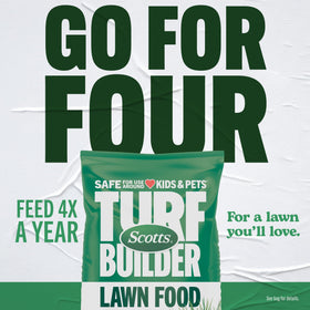 Scotts Turf Builder Lawn Food is safe for kids and pets after watering in.