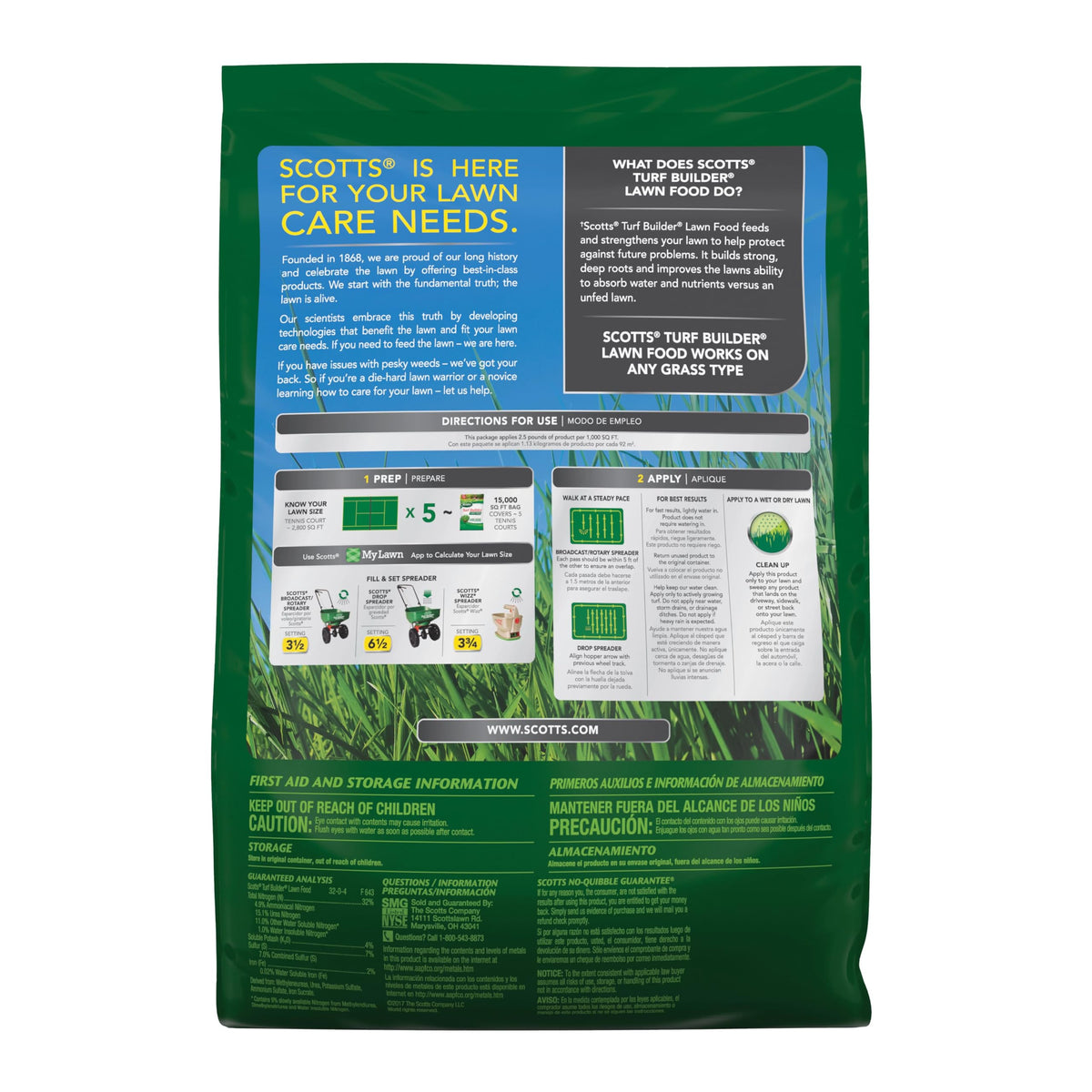 Scotts Turf Builder Lawn Food Northern overspray cleanup helps protect surrounding areas.