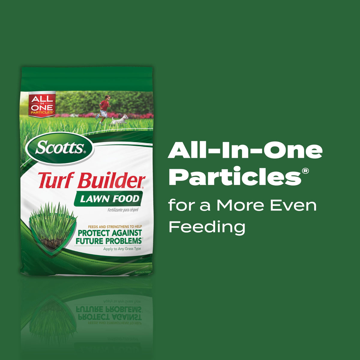 Scotts Turf Builder Lawn Food Northern with spreader for even application.