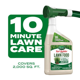 Lush green lawn treated with Scotts liquid lawn food appears vibrant and healthy.