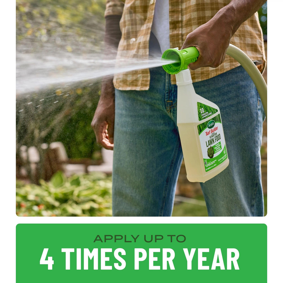Reusable applicator reduces plastic waste over time with Scotts starter.