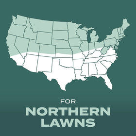 Overseeding coverage up to 1,400 sq ft illustrated on the label.