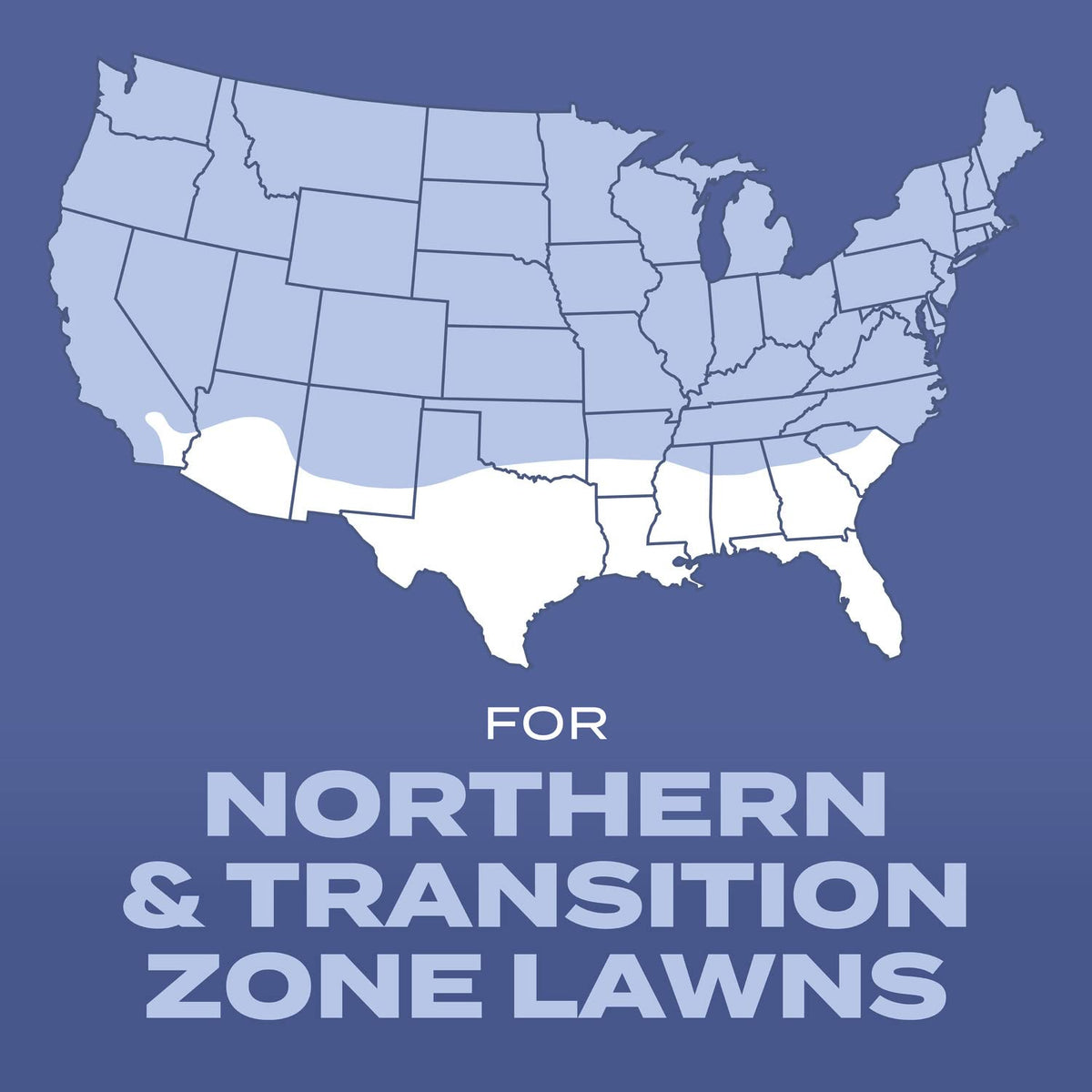 Overseeding coverage map for Scotts Turf Builder blue mix on existing lawns.