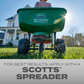 Scotts Turf Builder Quick Fix Mix is best used with a spreader for even coverage