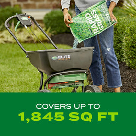 Scotts Turf Builder Rapid Grass Overseeding Coverage 1845 Sq Ft shows overseed reach.
