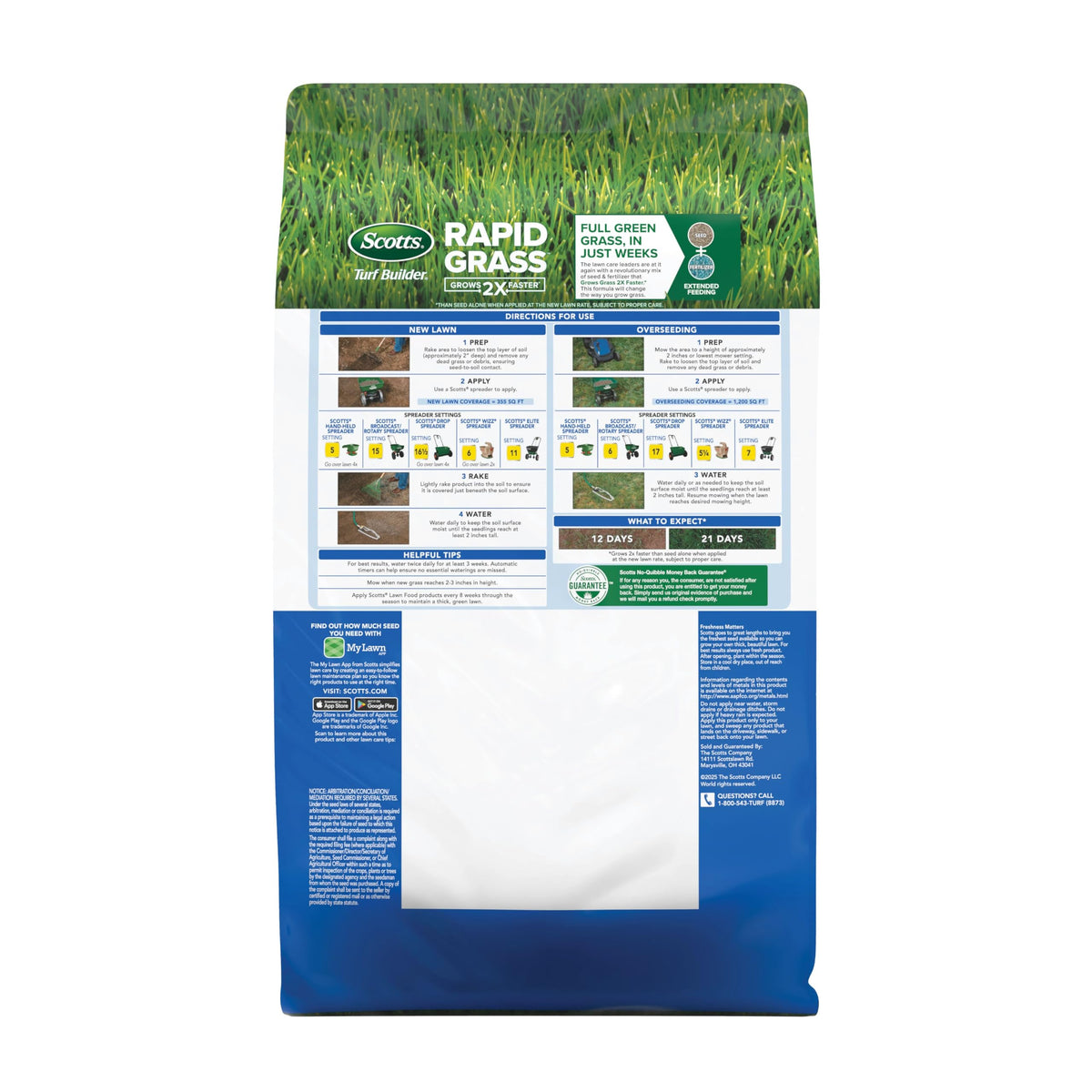 Close-up of seed and fertilizer mix for faster lawn establishment with Scotts product