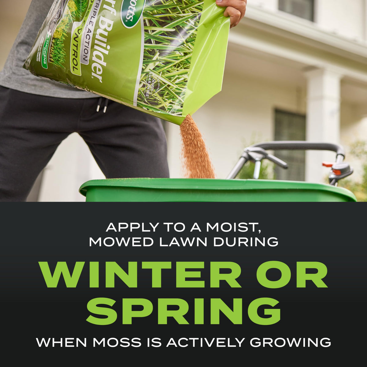 Guide shows Scotts spreader settings for accurate moss control application