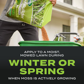Guide shows Scotts spreader settings for accurate moss control application