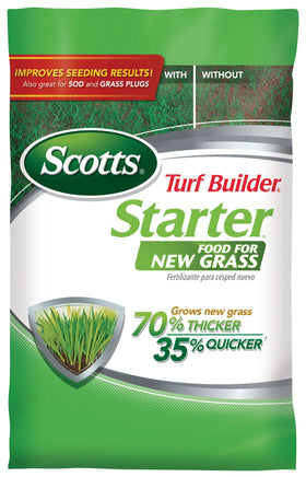 Scotts Turf Builder Starter Food for New Grass bag ready to feed fresh seed