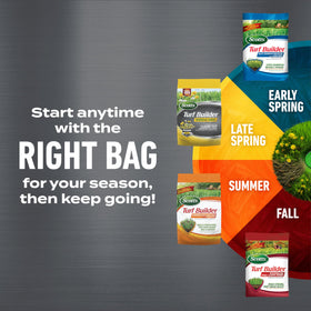 Scotts Turf Builder SummerGuard promotes a greener, healthier lawn with fewer runoff concerns.
