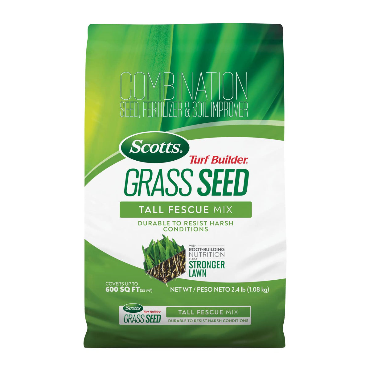 Scotts Turf Builder Tall Fescue seed ready to germinate for a dense lawn
