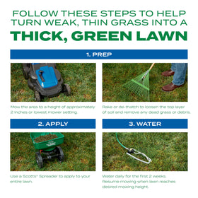 Scotts Thick'R Lawn root development support promotes stronger roots