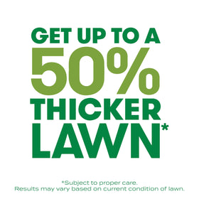 Scotts Turf Builder Thick'R Lawn spreader-ready application for even coverage.