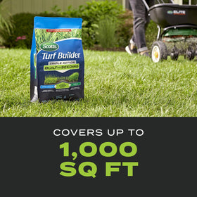 Scotts Turf Builder Triple Action helps prevent clover, chickweed, and nutsedge in lawns.